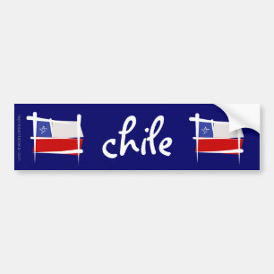Chile-Bürsten-Flagge Autoaufkleber