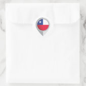 Chile-Button-Standortflagge Runder Aufkleber (Tasche)