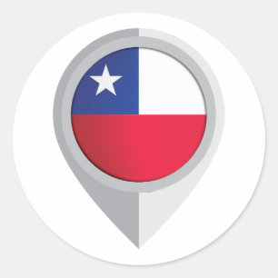 Chile-Button-Standortflagge Runder Aufkleber