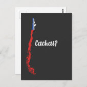 Chile Cachai Südamerika Landkarte Chile Flagge Postkarte (Vorne/Hinten)