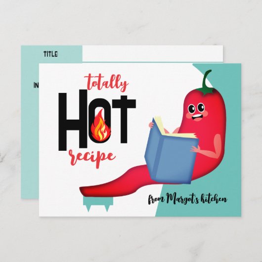 Chile Chile Pfeffer lesen Chipkarten für Kochrezep Postkarte (Vorne/Hinten)