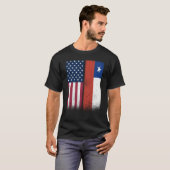 Chile Chilean American Flags Proud USA Chile T-Shirt (Vorne ganz)