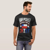 Chile Chilean Chile Flag Happiest When Im In Chile T-Shirt (Vorne ganz)