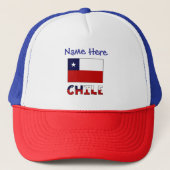 Chile Chilean Flag Blue Personalized  Truckerkappe (Vorderseite)