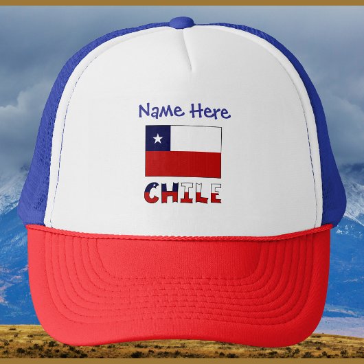 Chile Chilean Flag Blue Personalized  Truckerkappe