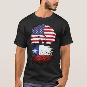 Chile Chilenan American USA Tree Roots Flag T-Shirt