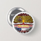 Chile Chilene Spanien Spanisch Baumwurzeln Flagge Button (Vorne & Hinten)