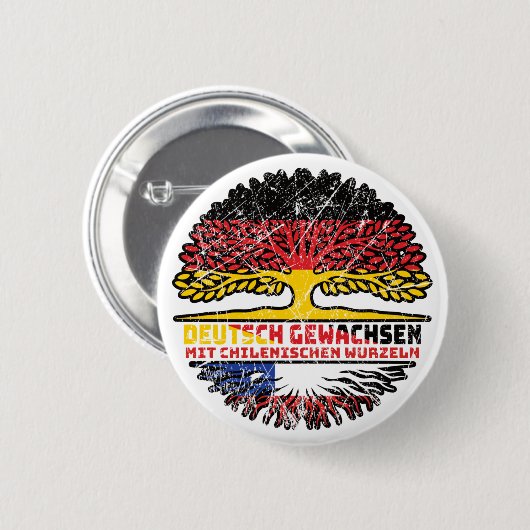 Chile Chilenisch Deutsch Deutschland Baum Wurzel Button (Vorne & Hinten)