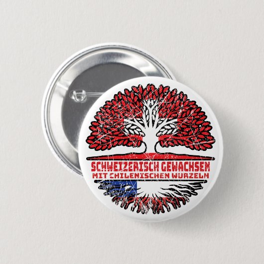 Chile Chilenisch Schweizer Schweiz Baum Wurzel Button (Vorne & Hinten)
