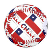Chile chilenische Flagge geteert Personalisiert Baseball (Vorderseite Links)