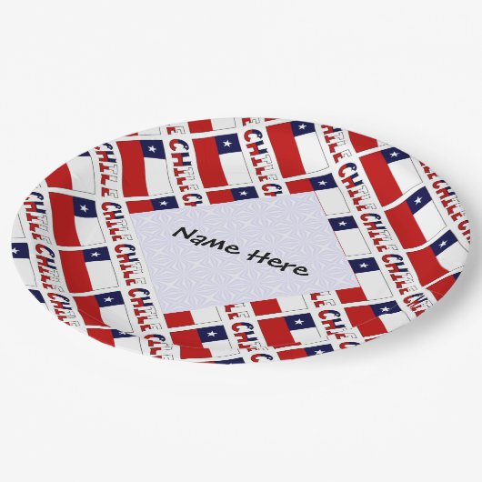 Chile chilenische Flagge geteert Personalisiert Pappteller (Schrägansicht)