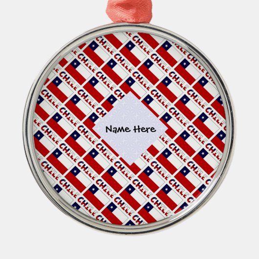 Chile Chilenische Flagge geteerte schwarze Persona Ornament Aus Metall (Vorne)