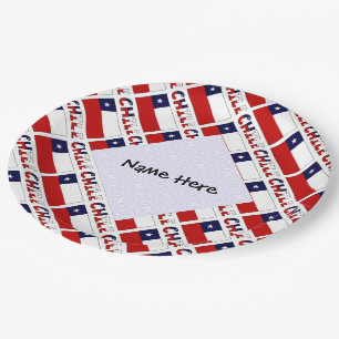Chile Chilenische Flagge Kacheln Personalisiert Pappteller