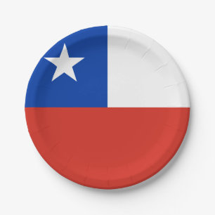 Chile (chilenische Flagge) Pappteller