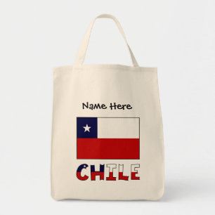 Chile Chilenische Flagge Schwarze Personalisierung Tragetasche