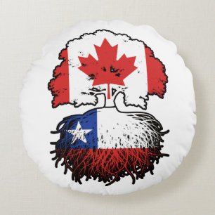 Chile Chilenische Kanadische Treuhandflagge Rundes Kissen
