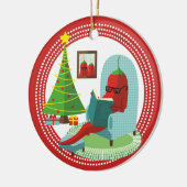 Chile-Chilipfeffer-Lesebuch Weihnachtsverzierung Keramik Ornament (Links)