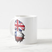 Chile Chillean British UK Tree Roots Flag Kaffeetasse (Vorderseite Links)