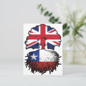 Chile Chillean British UK Tree Roots Flag Postkarte (Stehend Vorderseite)
