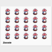 Chile Chillean British UK Tree Roots Flag Runder Aufkleber (Blatt)