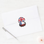 Chile Chillean British UK Tree Roots Flag Runder Aufkleber (Umschlag)