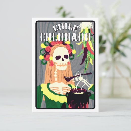 Chile colorado (cooles Schema) Einladung (Stehend Vorderseite)