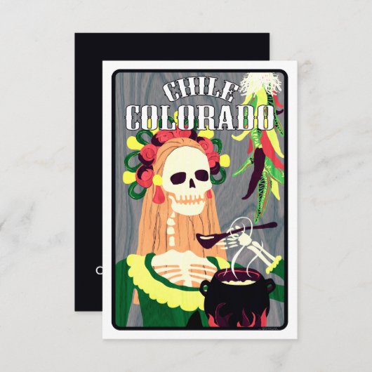 Chile colorado (cooles Schema) Einladung (Vorne/Hinten)