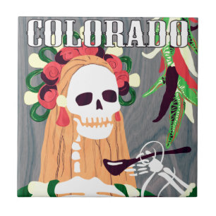 Chile colorado (cooles Schema) Fliese