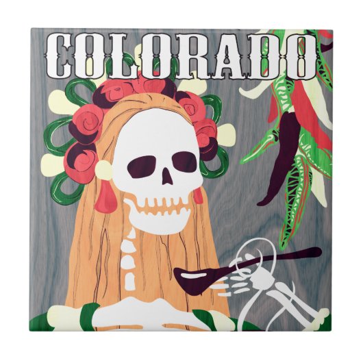 Chile colorado (cooles Schema) Fliese (Vorderseite)