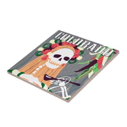 Chile colorado (cooles Schema) Fliese (Seite)