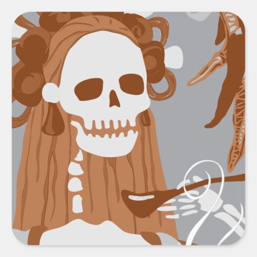 Chile colorado : Orangenbrand Quadratischer Aufkleber (Vorderseite)