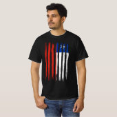 Chile-Fahne mit Pinselfarbe strukturiert abgeschie T-Shirt (Vorne ganz)
