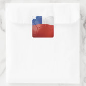 Chile-Flag-Ball Quadratischer Aufkleber (Tasche)