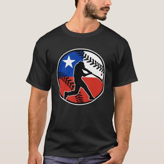 Chile Flag Baseball Hitter Chilean Baseball Softba T-Shirt (Vorderseite)