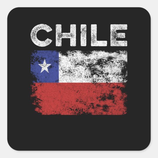 Chile Flag beschädigt - chilenische Flagge Quadratischer Aufkleber (Vorderseite)