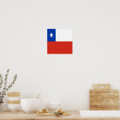 Chile Flag Chilenischer Heimat für ethnische Zugeh Poster (Küche)