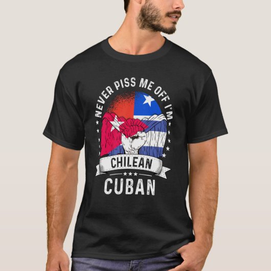 Chile Flag Cuba Grown  Humor Citizen Pride T-Shirt (Vorderseite)