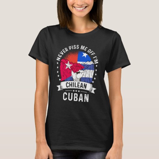 Chile Flag Cuba Grown Humor Citizen Pride T-Shirt (Vorderseite)