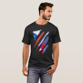 Chile Flag Cuba Grown Patriot Country Stripes T-Shirt (Vorne ganz)
