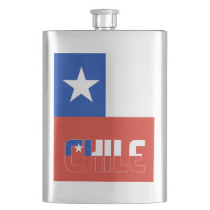 Chile Flag Elegante Patriotische Flasche Flachmann