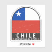 Chile Flag Emblem Distressed Vintage Aufkleber (Blatt)