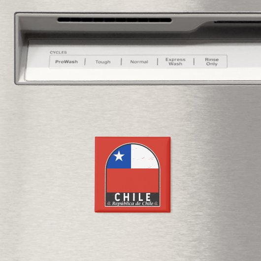 Chile Flag Emblem Distressed Vintage Magnet (In Situ (Geschirrspüler))