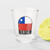 Chile Flag Emblem Distressed Vintage Schnapsglas (Vorderseite)