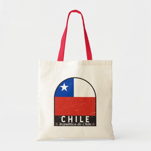Chile Flag Emblem Distressed Vintage Tragetasche (Vorne)