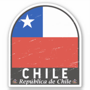 Chile-Flag-Emblem gestört Vintag Aufkleber