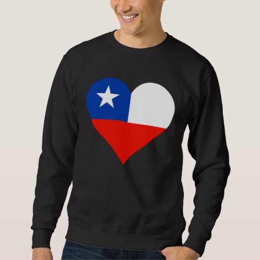 Chile Flag Heart Chile Love Chile Sweatshirt (Vorderseite)