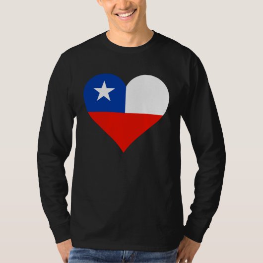 Chile Flag Heart Chile  Love Chile T-Shirt (Vorderseite)