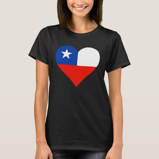 Chile Flag Heart Chile  Love Chile T-Shirt (Vorderseite)