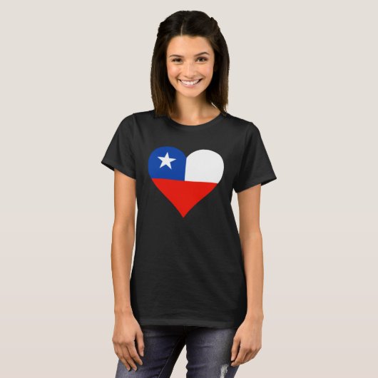 Chile Flag Heart Chile Love Chile T-Shirt (Vorne ganz)