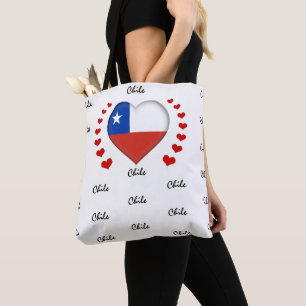 Chile Flag & Herz-Chilenische Flagge - Mode /Sport Tasche